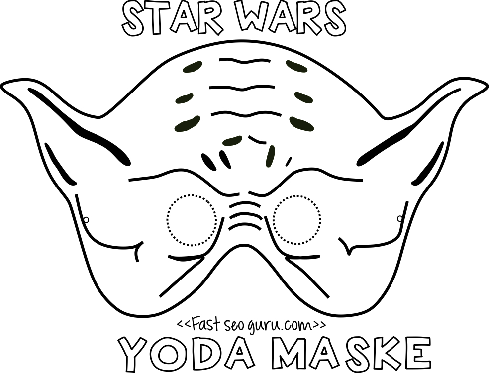 Printable yoda mask template for kids